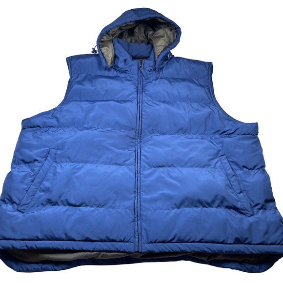 St. John's Bay Other - St Johns Bay Mens Big Tall 3XT 3XG Blue Puffer Vest Hooded Full Zip Pockets